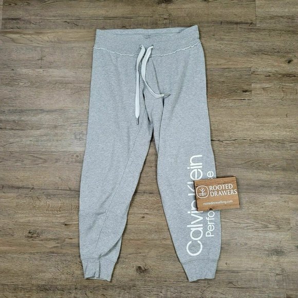 Calvin Klein Pants - Calvin Klein Performance Sweatpants Gray Spellout Solid Athleisure Activewear S
